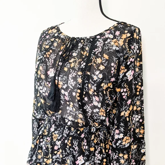 NWT Oddi Black Floral Longsleeve Playdress, Size Large - Picture 2 of 5
